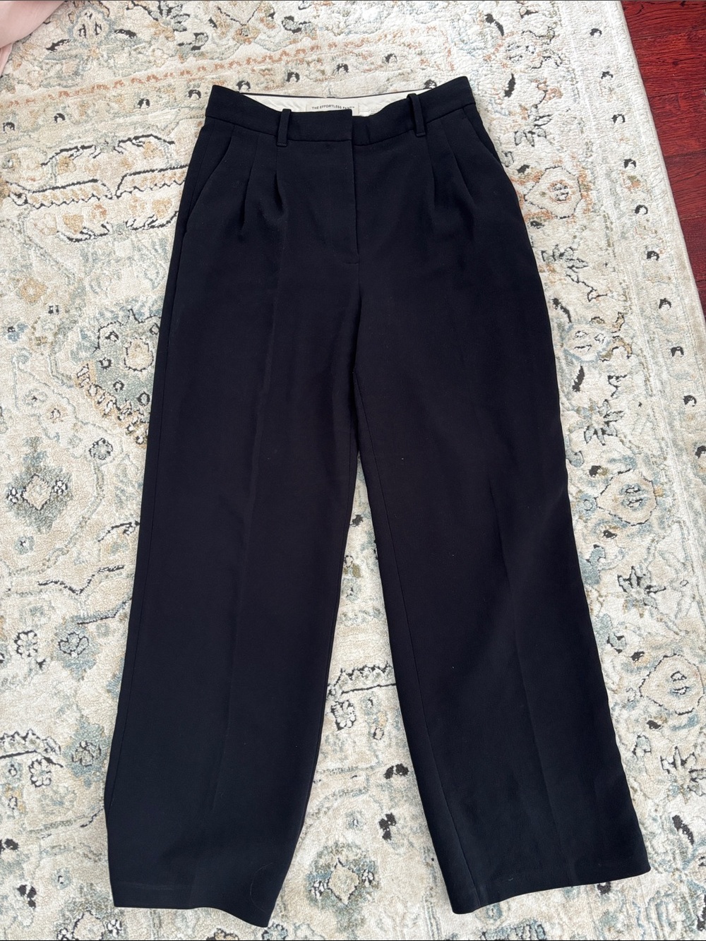 Aritzia Black High-Rise Pleated Trousers